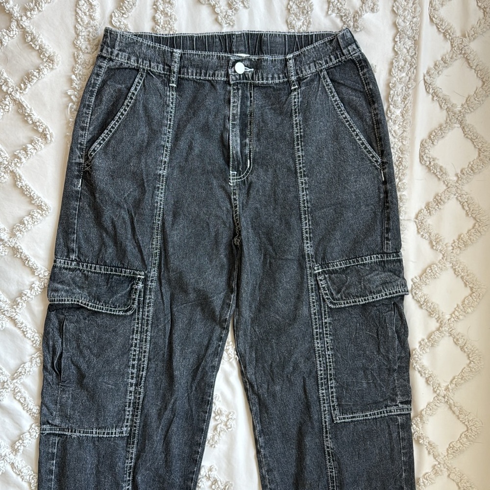 Women's Dark Gray Cargo Jeans